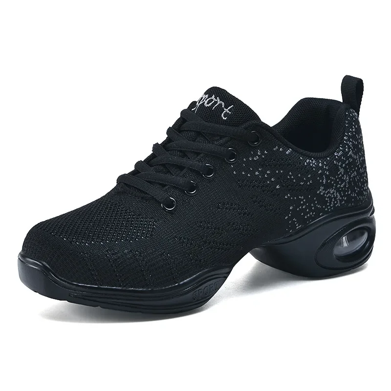 Zapatos de baile de Jazz negros para niña, zapatillas deportivas