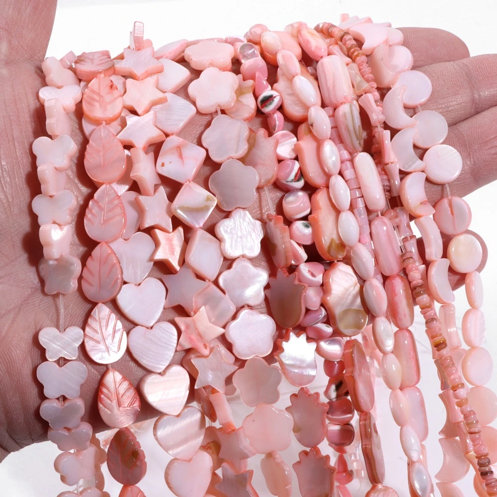 Бусины Из Перламутра Natural Stone Shell Beads Pink Mother Pearl