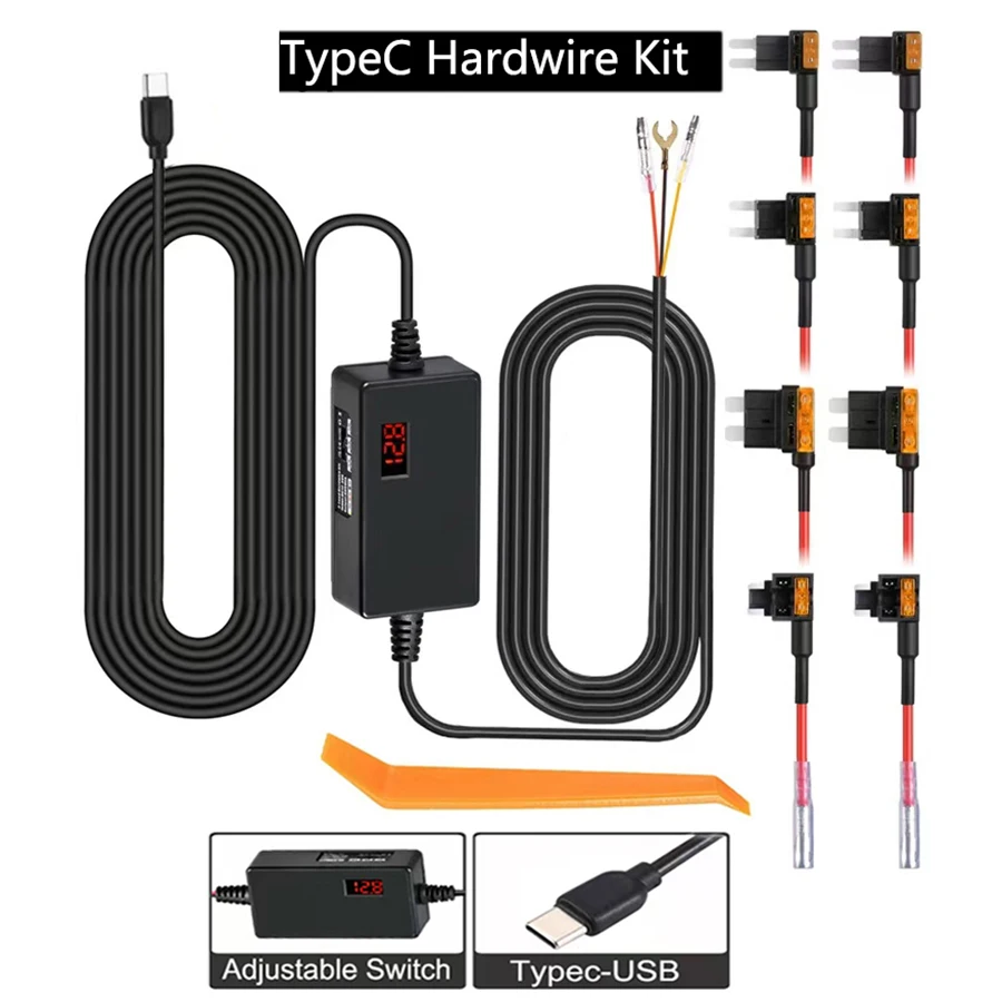 for 70mai Type C USB 12V 24V to 5V Dash Cam Hardwire Kit Circuit