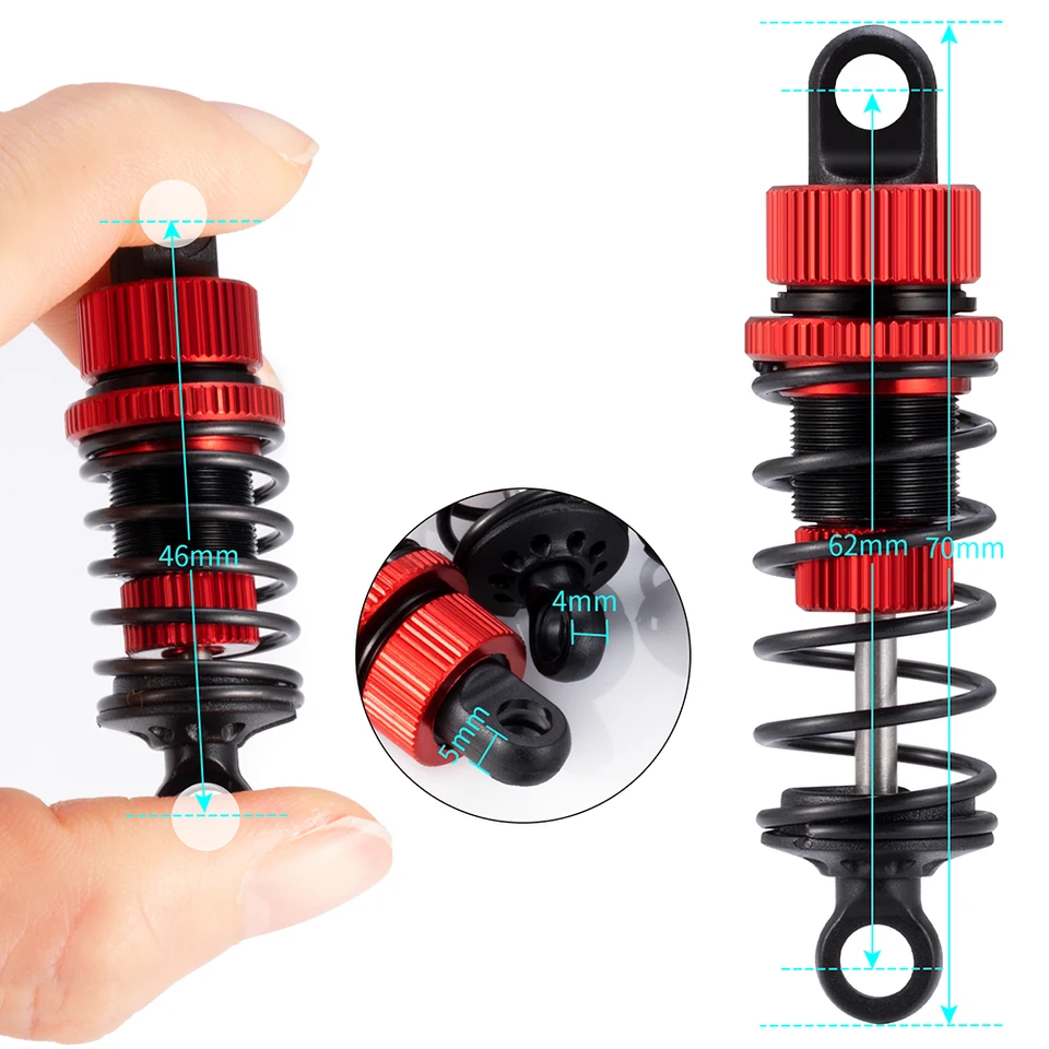 Torri Ammortizzatori In Lega Di Alluminio 10538 Per Auto RC Traxxas 1/10 4-Tec Drift - Anteriori E Posteriori, Rosse, CNC