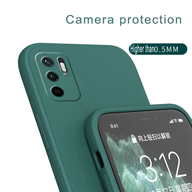 Premium Liquid Silicone Protective Case with Camera Guard and Straight Edge Design