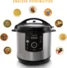 12 Quart Digital Pressure Cooker with 15 Preset Options and Glass Lid, Silver 2