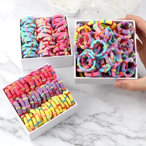 50/100Pcs/Lot Children Hair Bands Accessories Girl Candy Color Hair Ties Colorful Simple Rubber Band Ponytail Elastic Scrunchies