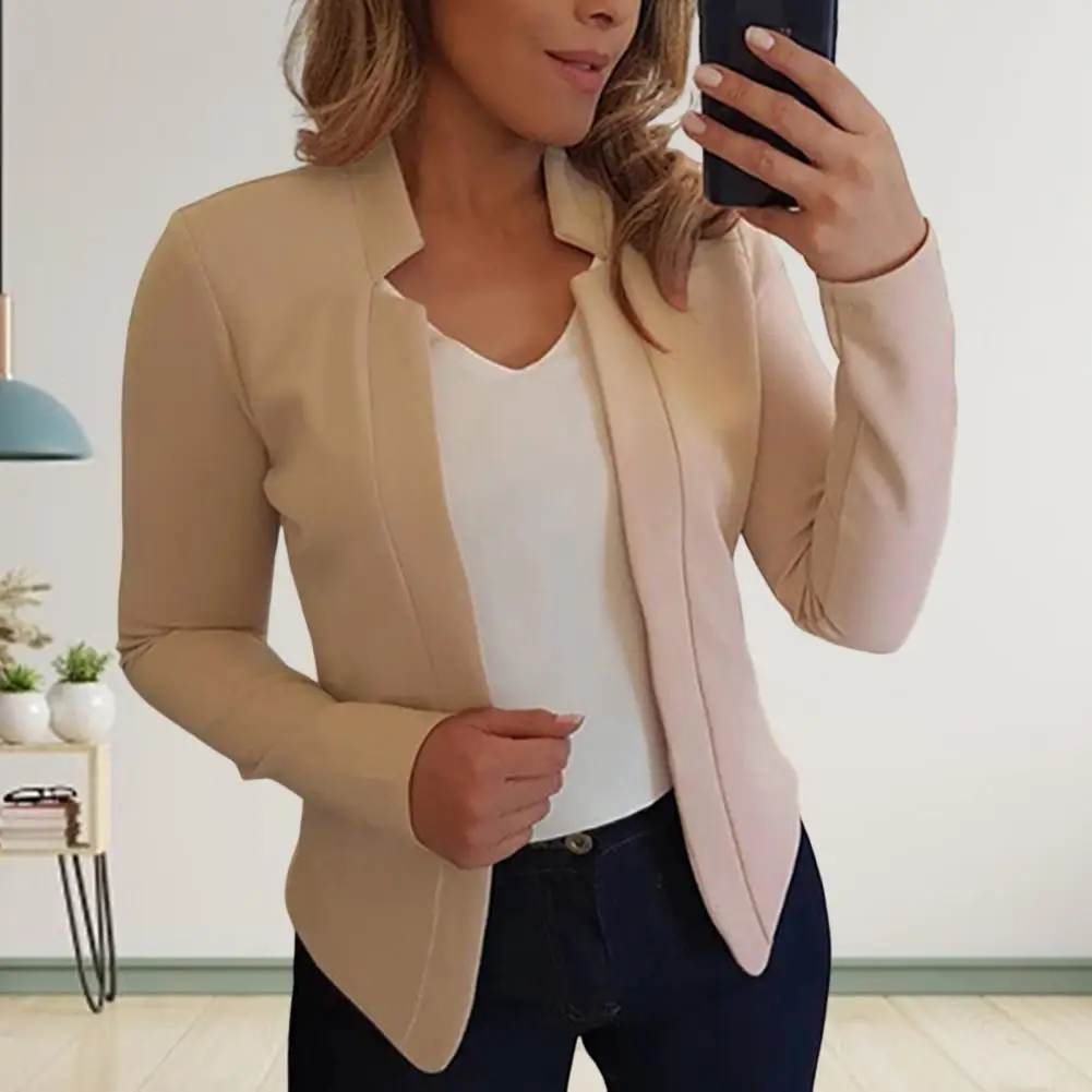 

Chic Women Blazers 2024 Spring Coat Female Summer Blazer Long Sleeve Open Stitch OL Womens Slim Coats Femme Business Outwear