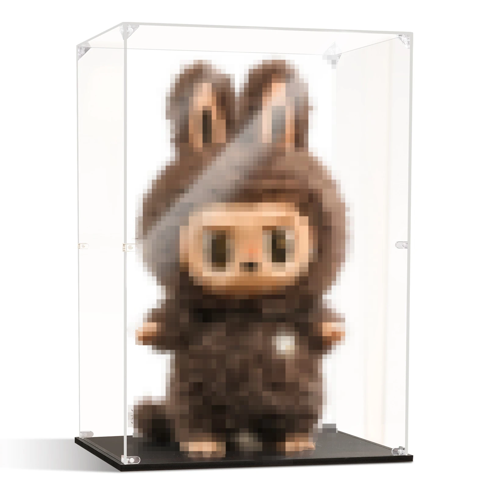 Eary Transparent Acrylic Display Case for Zimomo Art Box Fit for Labubu for Angel Dolls Dustproof Storage Stable Protector Cover