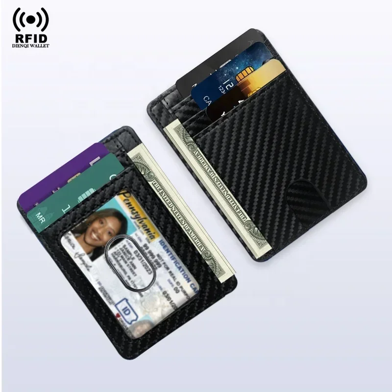 RFID 명함 지갑 남성용 명함 케이스 분실 방지 카드 클립 초슬림 카드 가방 남성용 스마트 미니멀리스트 ID 홀더