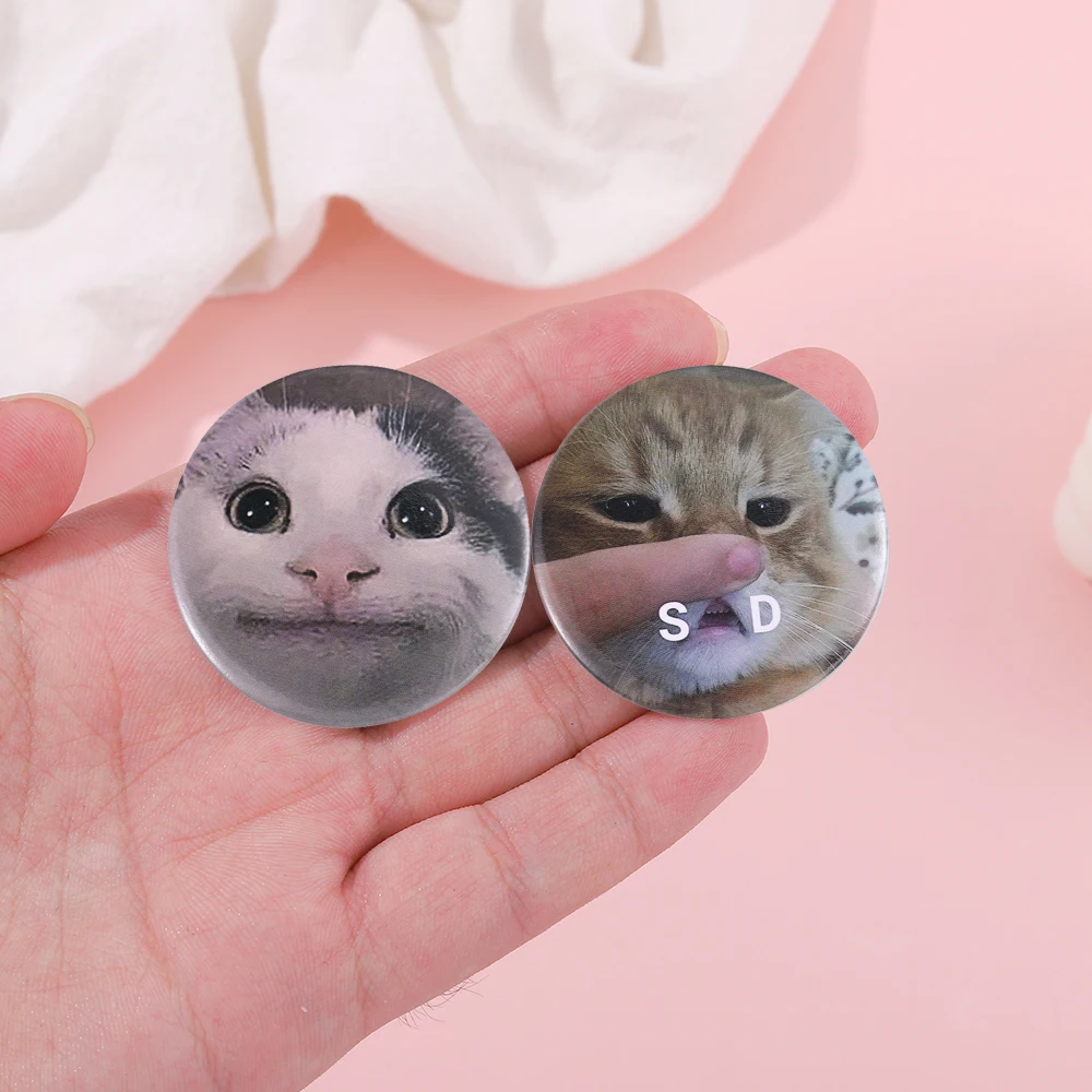 Cute Cat Soft Button Pins Sad and Cool Meme Pack Printed Icon Gifts for  Friends Badge Collar Brooch Lapel Pin Metal - AliExpress