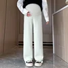 Spring Autumn Fashion Maternity Straight Pants Wide Leg Loose Across High Waist Trousers Clothes for Pregnant Women Pregnancy 5
