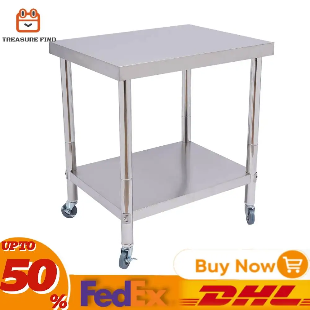 Stainless Steel Commercial Prep Worktable with Undershelf