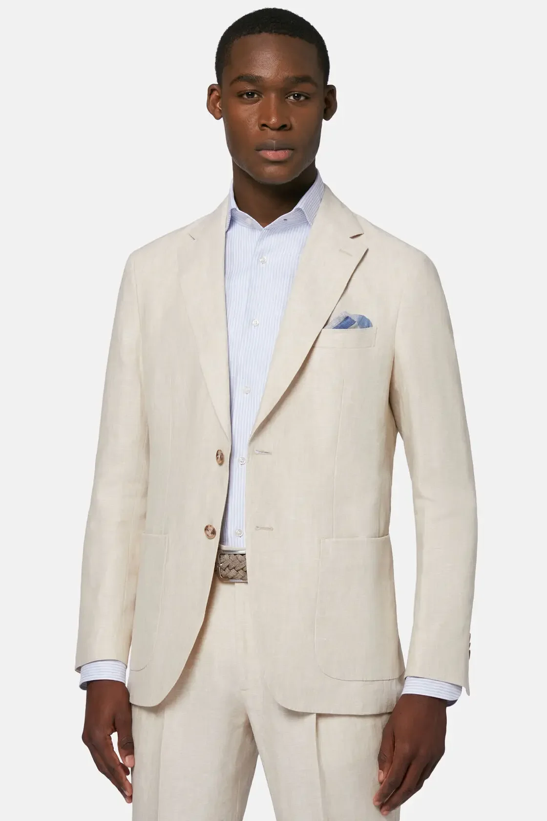 Elegant Summer Linen Beige Men Suits Smart Casual Slim Fit Blazers Notch Lapel High Quality Custom 2 Piece Set Costume Homme