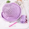 100g/Hand Woven Hollow Thread for Flat Ribbon Mercerized Ice Silk Hook Shoes Crochet Yarn Satin Designed Blended Fancy Yarn DIY 6