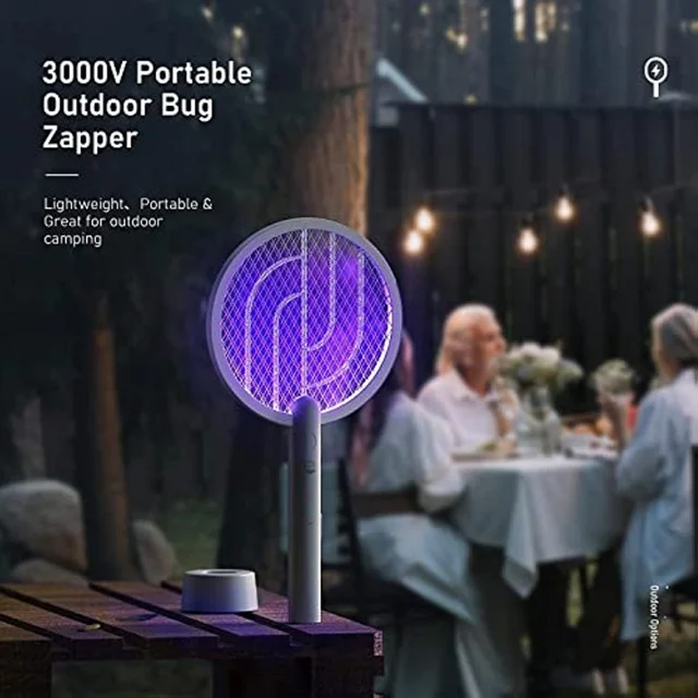 Elektromos Légy Swatter Racket Mosiller 2In1 Smart Bug Zapper Usb Újratölthető Szúnyogok Trap Lámpa Gyilkos 3 Rétegű Háló Otthon - Image 5