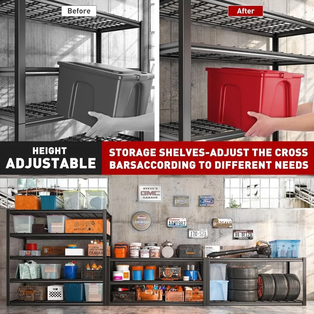 Garage Shelving Heavy Duty Loads 3010LBS Garage Storage Shelves Heavy Duty Shelving  Adjustable Metal Shelv 6