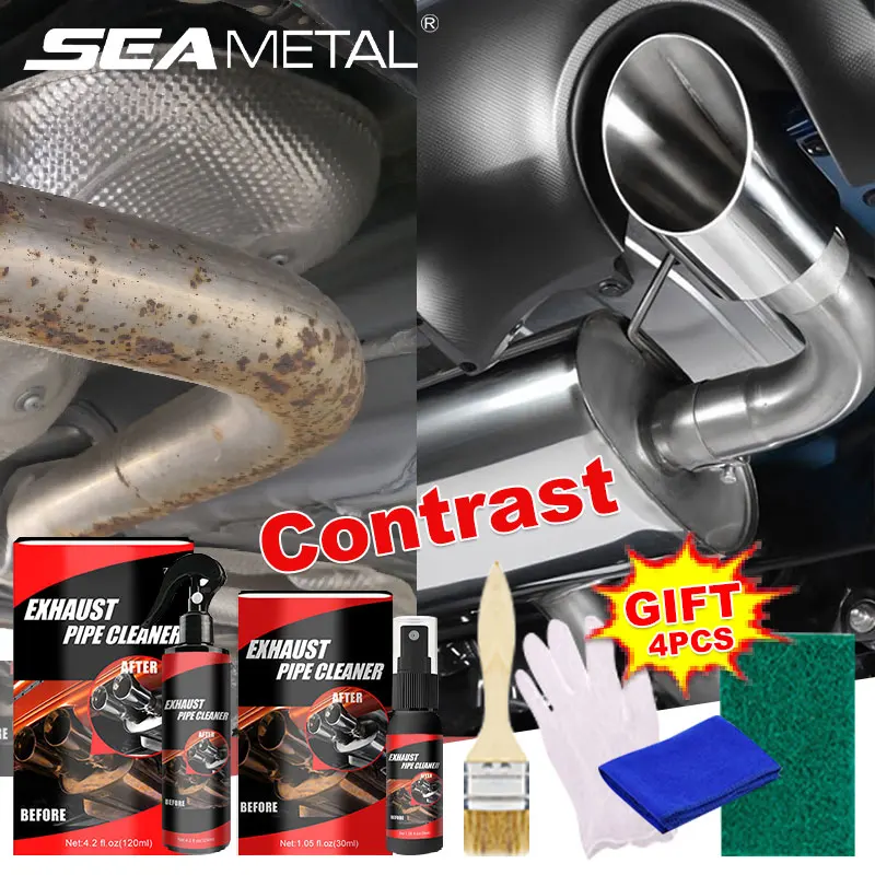 SEAMETAL 30/120ml Car Motorcycle Exhaust Pipe Cleaner Car Rust Remover