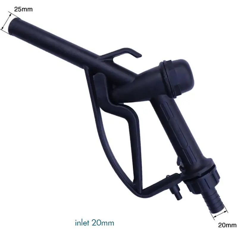 Plastic Manual Heavy Duty Fuel Nozzle Gun with Hook 25mm / 20mm Straight Spout Diesel & Gasoline Nozzle, Max Flow 45L/min