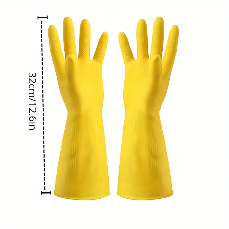3 Pair, Premium Household Cleaning Gloves, Waterproof Kitchen Dishwashing Gloves, Non-slip Housework Durable Laundry