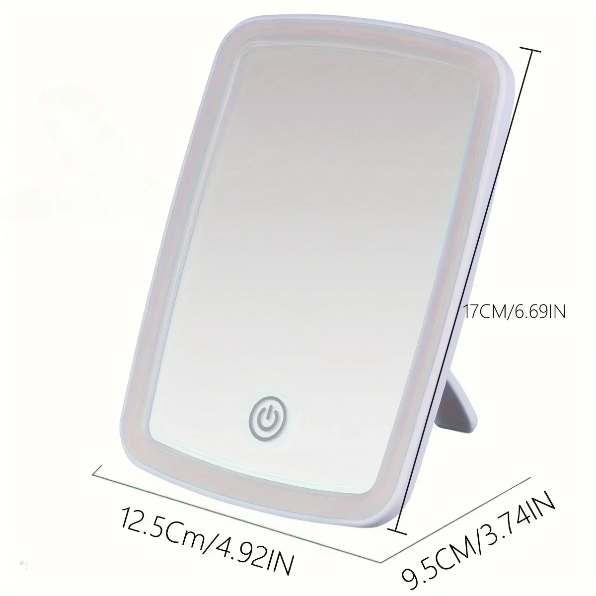 Portable LED Makeup Mirror Touch Sensor 3 Light Modes Adjustable Brightness Warm White Compact for Travel Sleek Design