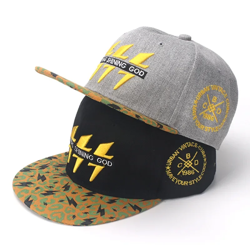 Hip Hop Baseball Cap Men Cotton Embroidered Lightning Snap Back Hats Women Outdoor Casual Sports Sunshade Gorra