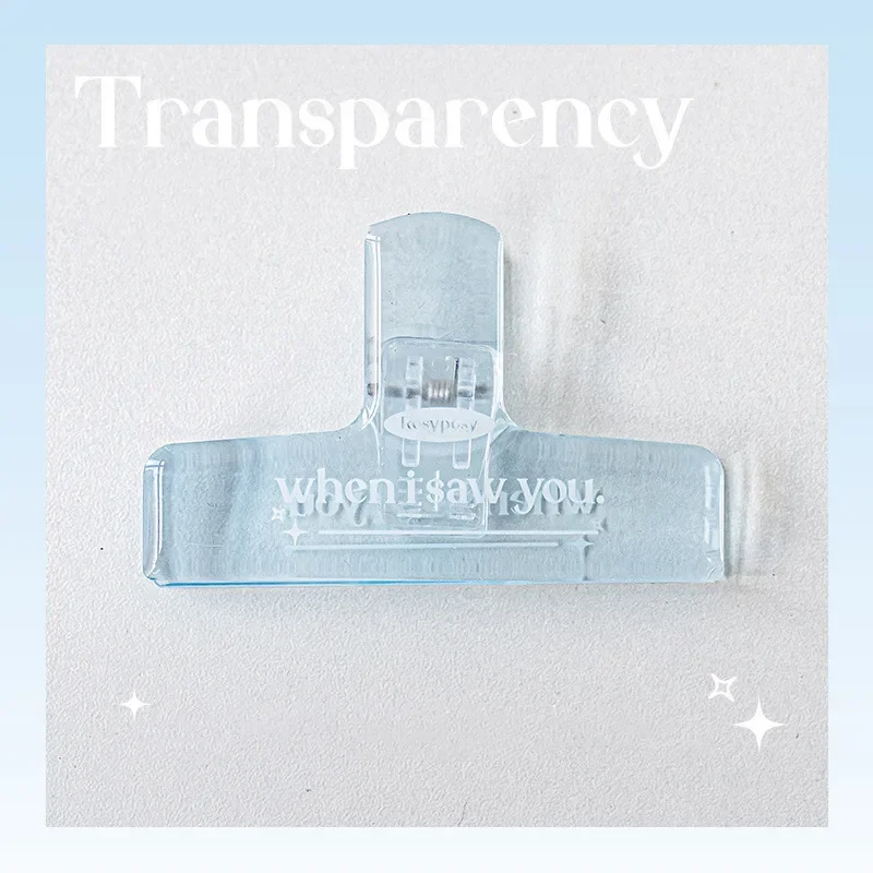 Transparet Clip Holder Ins Korean Fashion Acrylic Paper Clip Scrapbook Sticker Storage Kawaii Stationery Student Supplies paper clips memo holders