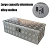 Caja herramientas aluminio alta resistencia para camioneta, con asa lateral y llaves bloqueo, caja almacenamiento