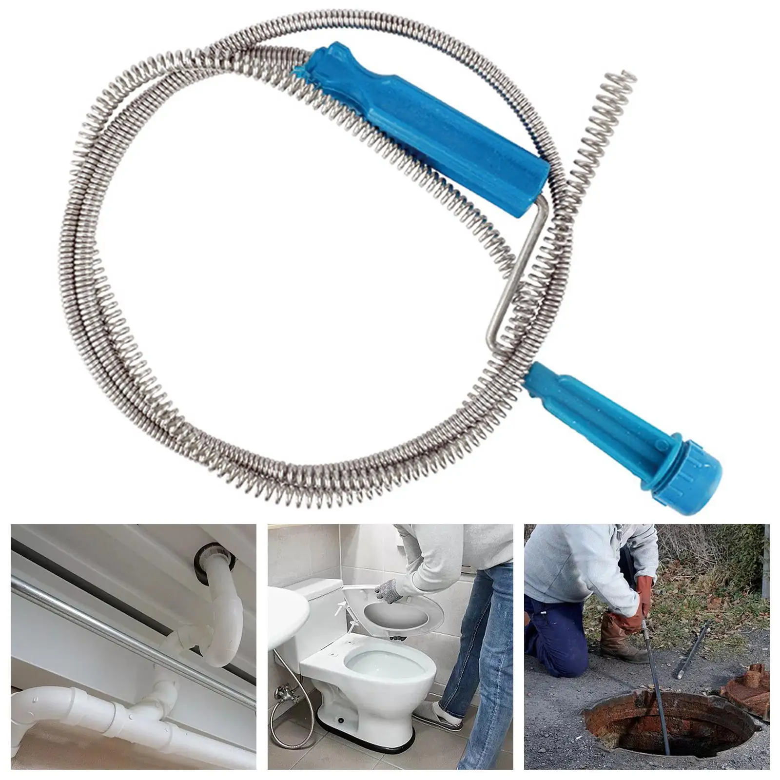 

2.6m Spring Pipe Unclogging Tool Drain Unclogging Anti-clogging Tool Cleaner Reusable Drain Cleaner Drain Cleaner
