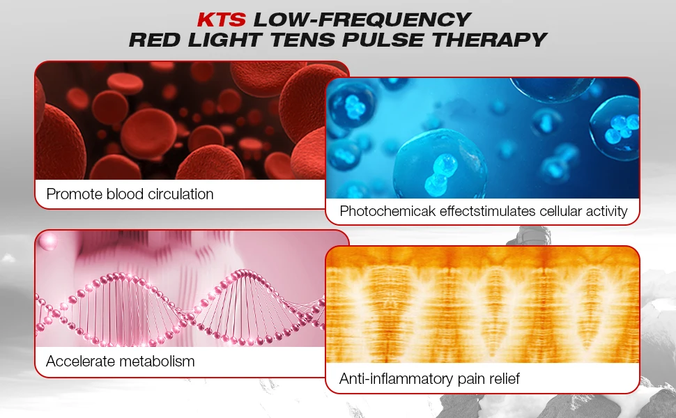 4x808nm Kaltlaser-Therapiegerät zur Schmerzlinderung am Körper 12x650nm LLLT TENS Muskelstimulator für Arthritis, Muskelkater und Narben – Detail 5