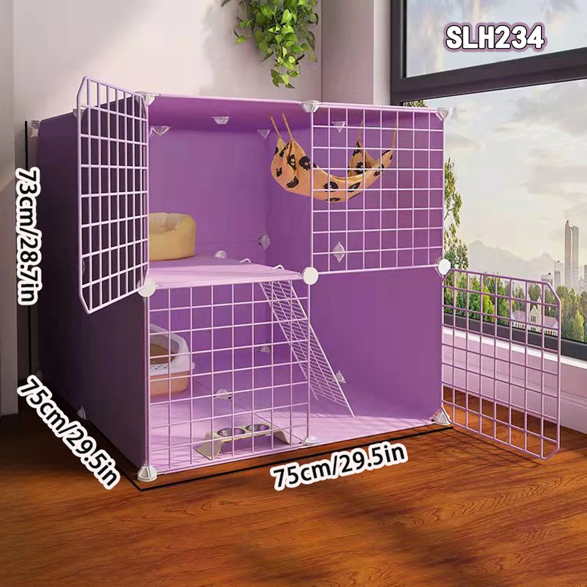 Cat cage Home Villa Cattery indoor large free space Cat House Small double deck cat house cat nest