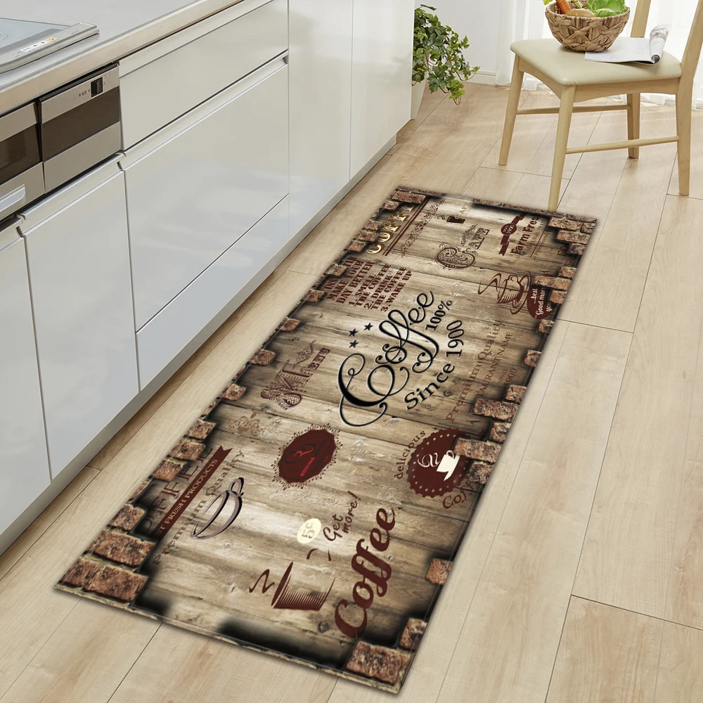 Floor Mat Coffee Kitchen Floor Mat Home Hallway Doormat Living Room Bedroom Balcony Decoration Carpet Bath Entrance Door Non Slip Foot Rug