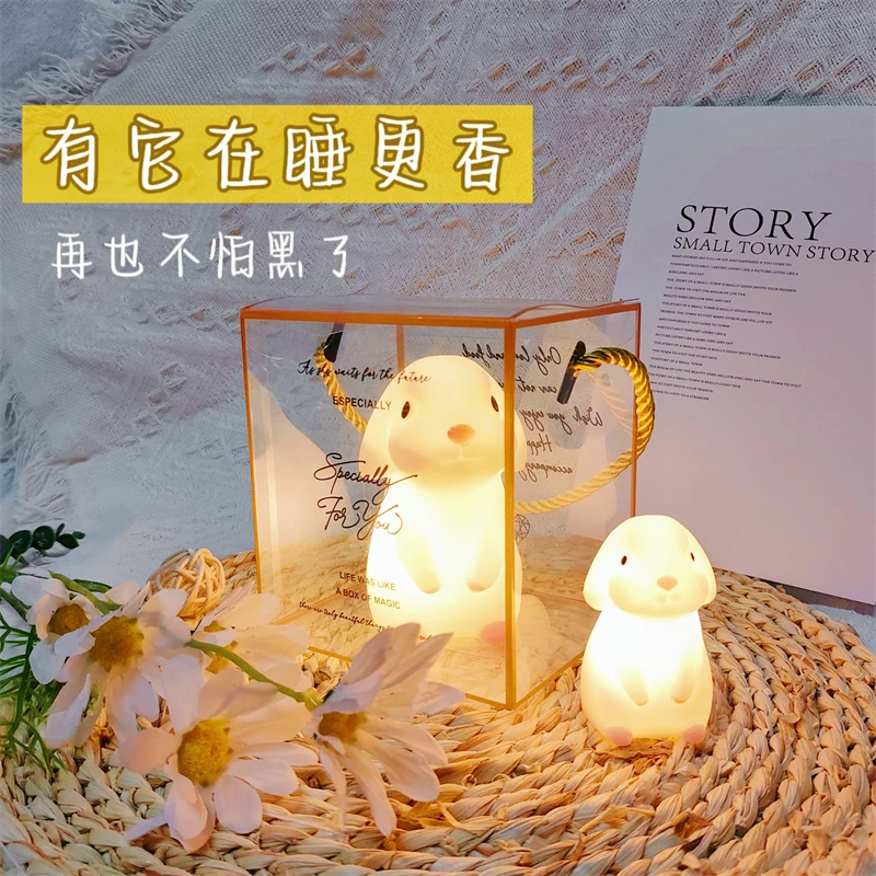 Night Light Luminous Moon Rabbit Model Bedhead Student Learning Desktop Decoration Children's Gift