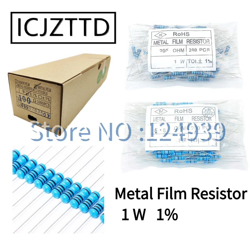 

10pcs 0.5W 1% 1/2W 1% 1W 1% Metal Film Resistor 3.3M 3.6M 3M6 3.9M 3M9 4.3M 4M3 4.7M 4M7 5.1M 5M1 5.6M 5M6 6.2M 6M2 6.8M 6M8