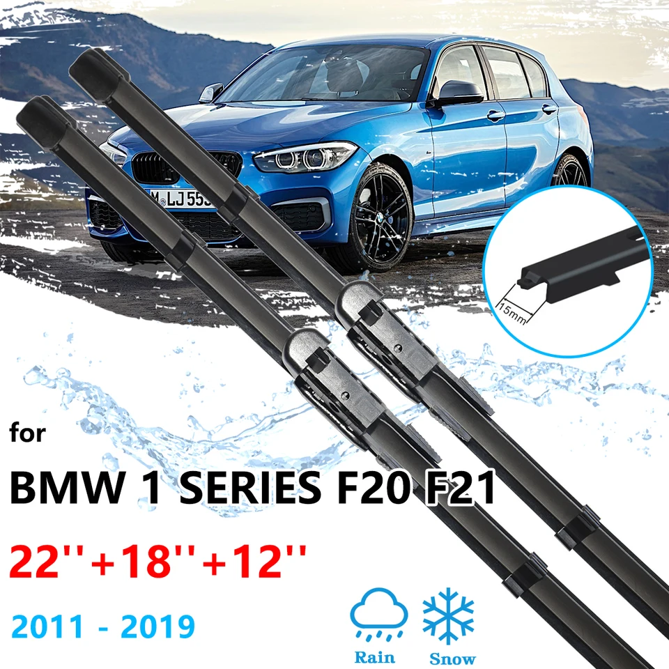 Tergicristalli BMW Serie 1 F20 F21 - Set Anteriore E Posteriore 22+18+12 Pollici