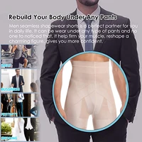 Hommes corps Shaper ventre contrôle Shorts Shapewear ventre ceinture Boxer slips taille haute sous-vêtements amincissants jambe Compression culotte 5