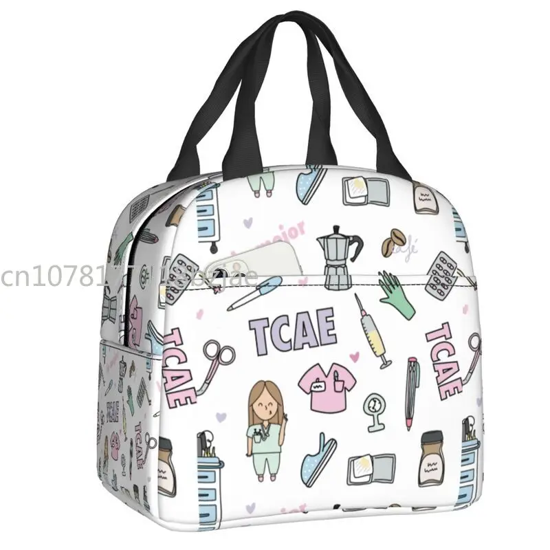 

Enfermera En Apuros Nurse Thermal Insulated Lunch Bag Women Lunch Container for Work Storage Food Bento Box