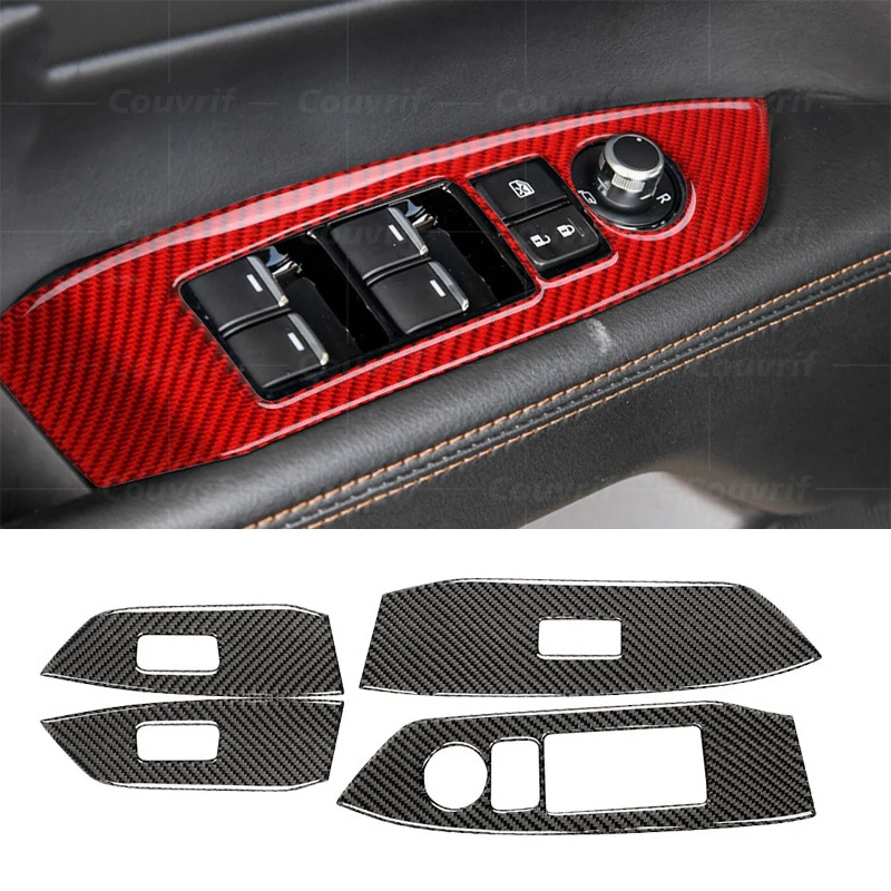 

Carbon Fiber Cover Window Lift Switch Button Panel Decoration Sticker For Mazda CX-5 KF CX5 2017-2020 Carbon Sticker Accessories