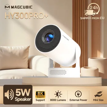 Magcubic HY300 Pro+ 8K Android 14 Portable Projector 8000 Lumens WiFi 6 BT5.4 Outdoor Theater 5W HiFi Speaker 720P HD Supported