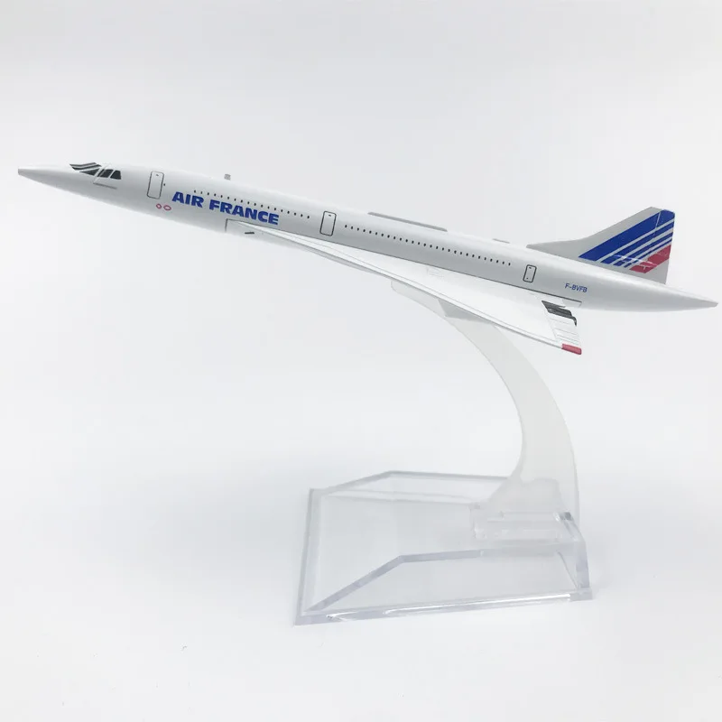 

16CM 1:400 Model Diecast Alloy Airplane Air Concord de France Airline Display Model Collection With Stand Gifts Display Fans