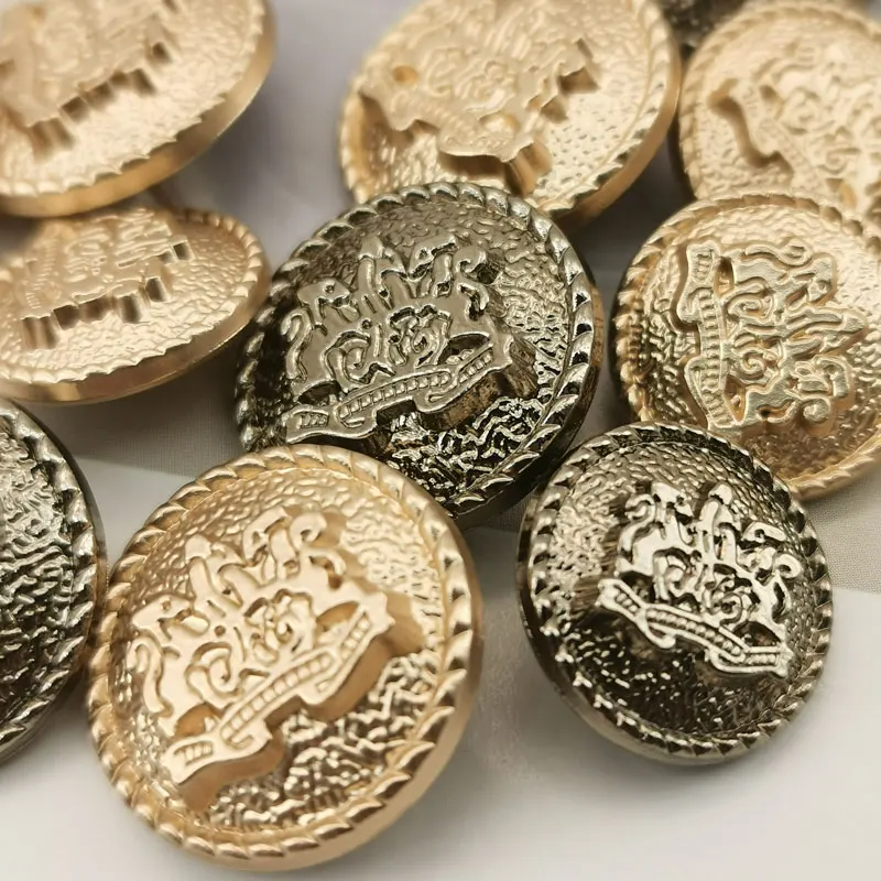 의류용 고급 재봉 장식 단추, 공예 재료, DIY 재봉 액세서리, 금속 단추, 18mm, 22mm, 10 개
