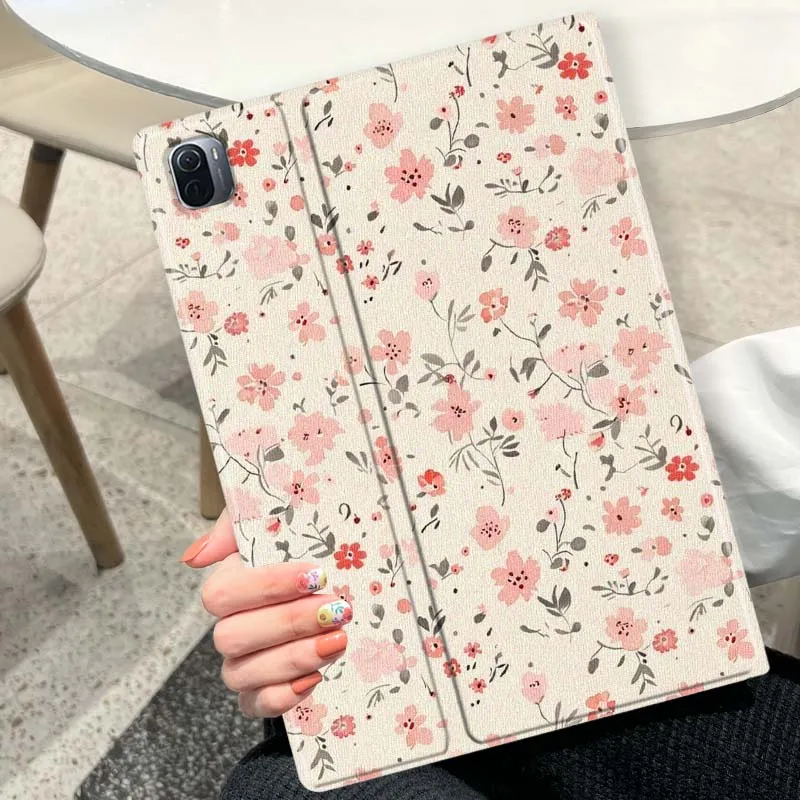 Cartoon Pink Flower Pattern Tablet Case