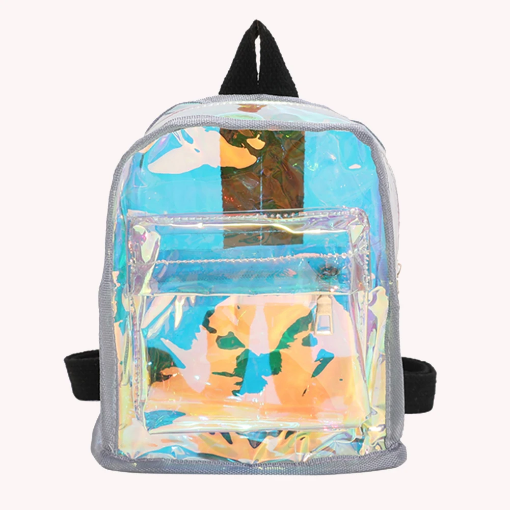 Mini Transparent Women Backpack Fashion PVC Cute Kids Girls Student School Bags Double Shoulder Knapsack for Trip