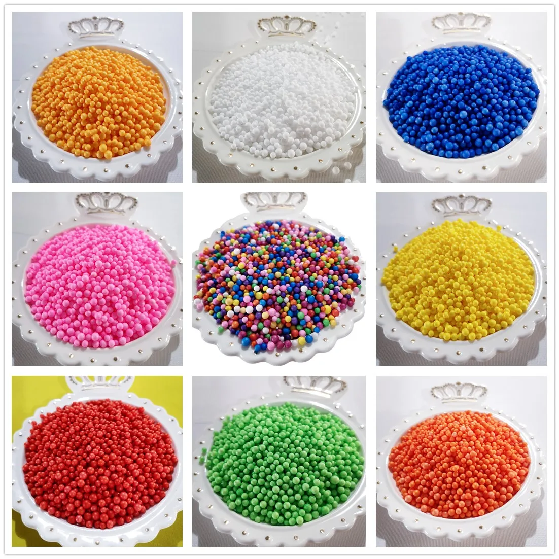 250g 15L 2.5-4mm New Mini Assorted Colorful Round Foam balls Polystyrene  Styrofoam Filler Foam Beads