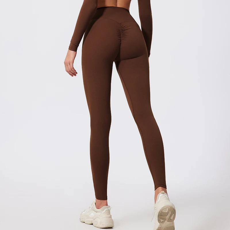 Hearuisavy Leggings da allenamento a vita alta Pantaloni da palestra da donna Leggings sportivi push up da corsa femminili Pantaloni da yoga scrunch ad asciugatura rapida - immagine 2