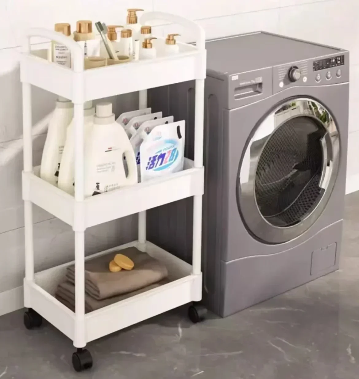 New Multi-Layer Trolley Rack Kitchen Floor Bedroom Baby Snacks Mobile Bathroom Bathroom Storage Storage Rack