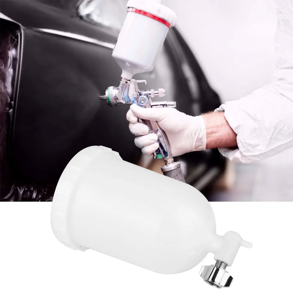 400 мл, зеркальная чашка для распылителя, Воздушная гравитационная подача, краскопульт, резьбовой соединитель для W101, W71, зеркальный распылитель
