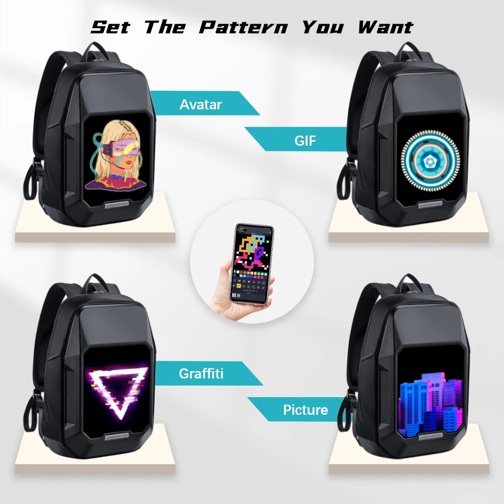 Cyberbag Led Backpack Motorcycle Riding Pixel Advertising Backpack Display Scree