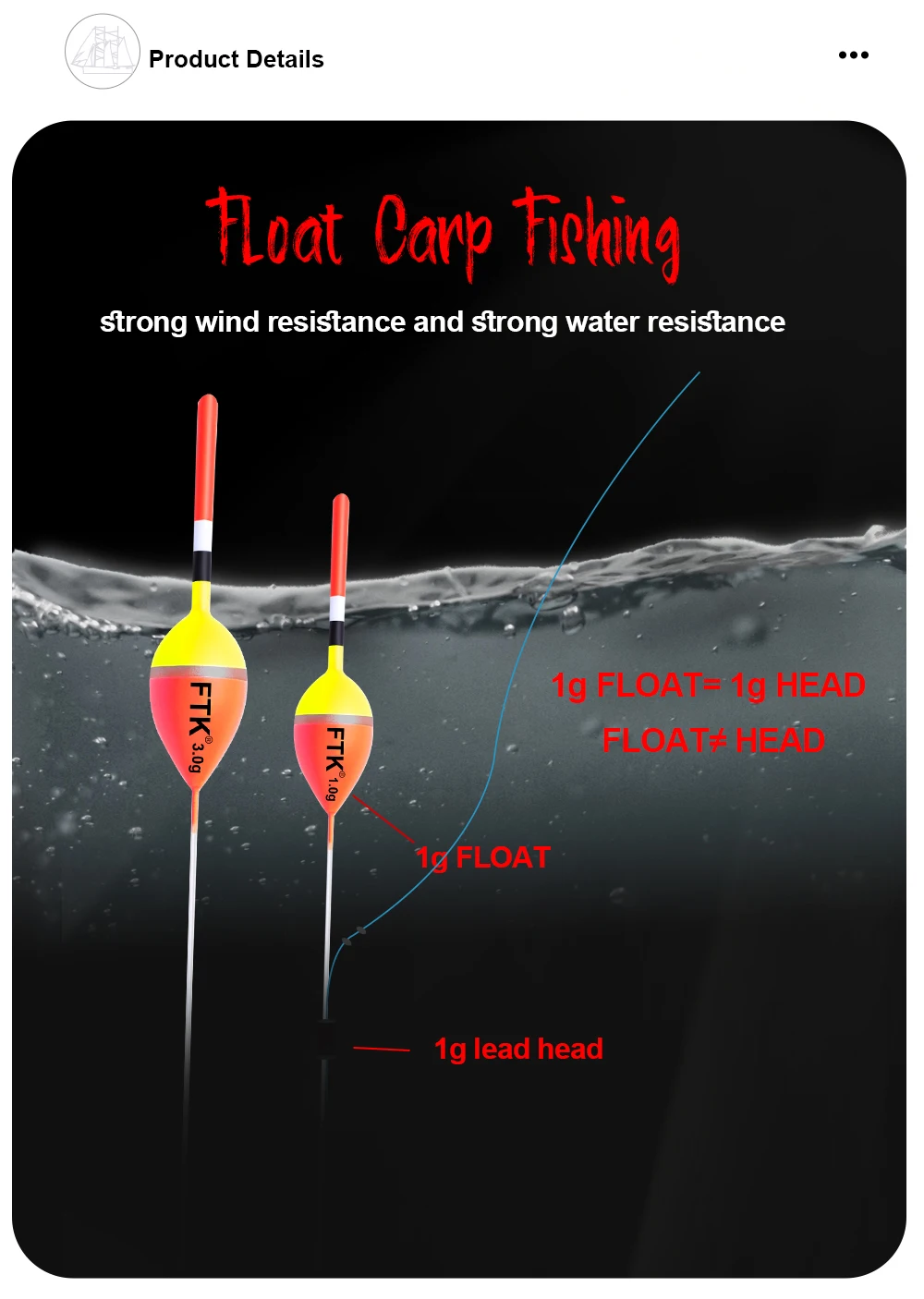 FTK 5 teile/los Angeln Float Set Vertikale Boje 1g-4g Auftrieb Barguzinsky Tanne Material Karpfen Forelle bobber Tackle Angeln Köder – Detail 6