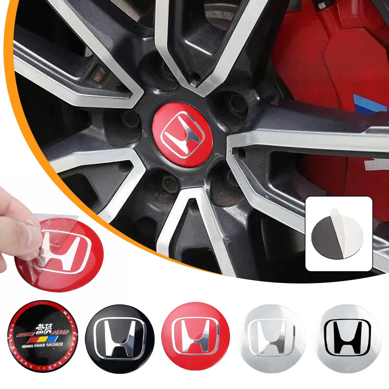 Wheel Hub Caps 56MM Car Badge Sticker For Honda CITY CIVIC Mugen INSPIRE XR-V CR-V