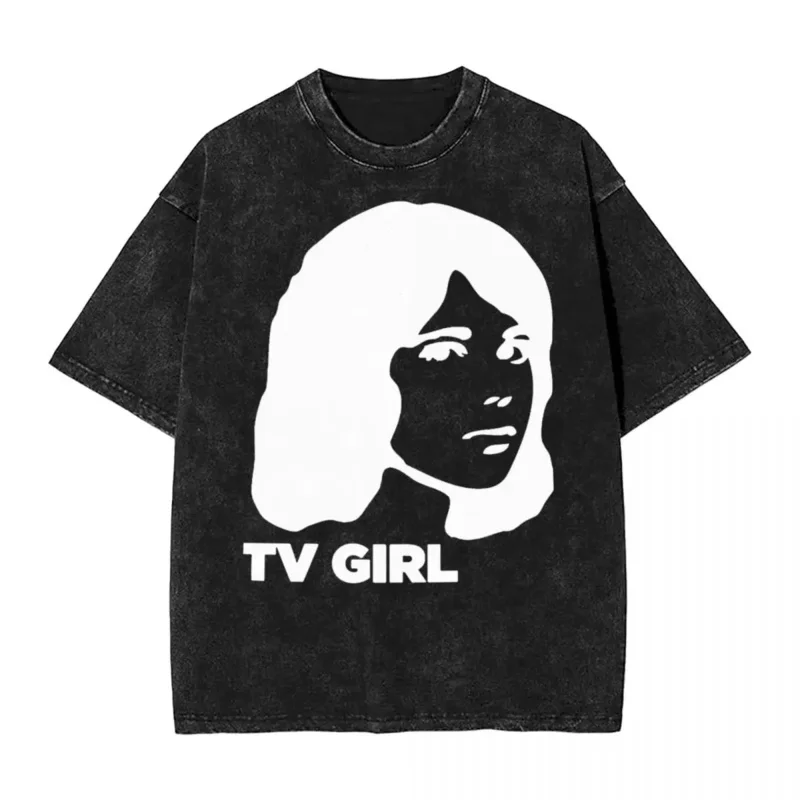 

Промытая футболка TV Girl Dream Girl Death Of A Party Girl в стиле хип-хоп крутые футболки, уличная одежда, хлопковые летние топы, футболки для мужчин и женщин