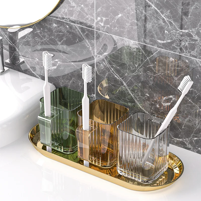 

Couple Simple Mouthwash Cup Child Wash Cup Transparent Toothpaste Toothbrush Cup Storage Box Household Light Luxury Tooth Mug