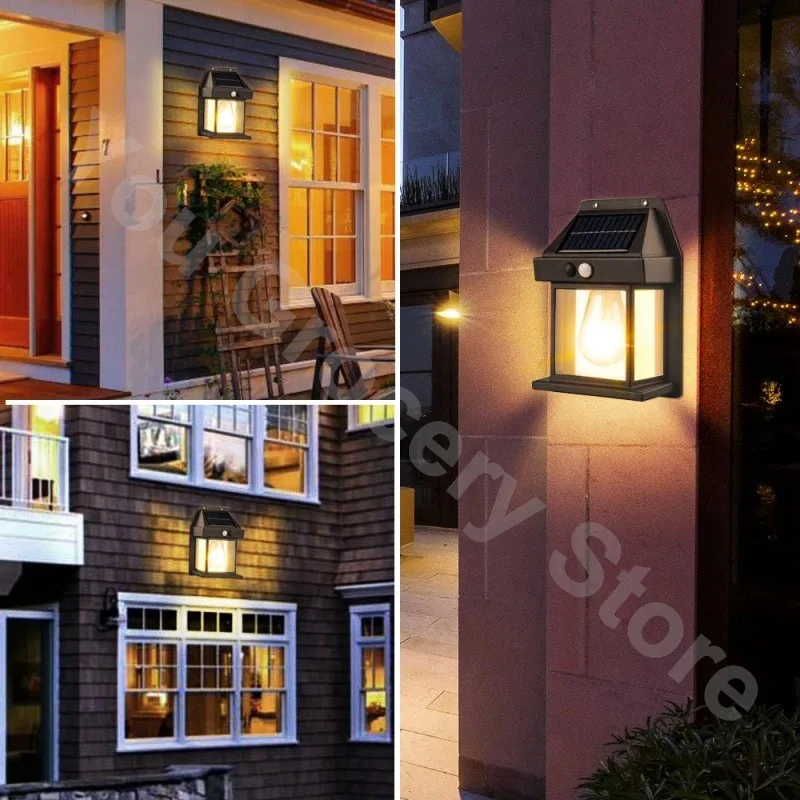 Powerful Solar Wall Light Outdoor Waterproof Motion Sensor LED Lamp House Garden Fence Decoration Solar Energy Wall Lantern