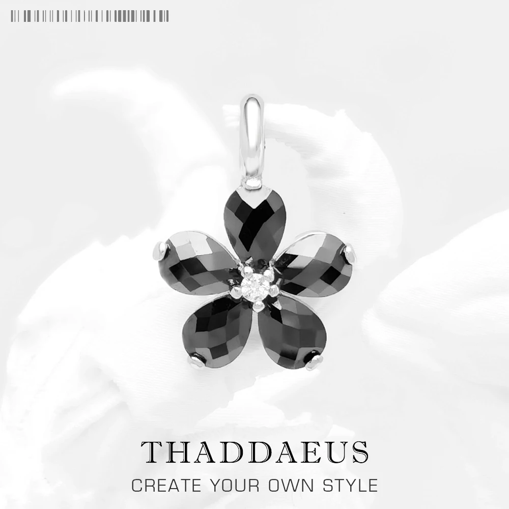 펜던트 크리스탈 플라워 블랙 브랜드 패션 주얼리 유럽 액세서리 여성을위한  선..